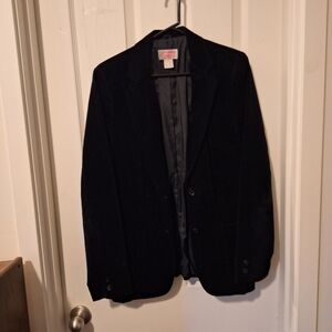 JCPenney Pink Label Black Velvet Blazer Women's Size 14
